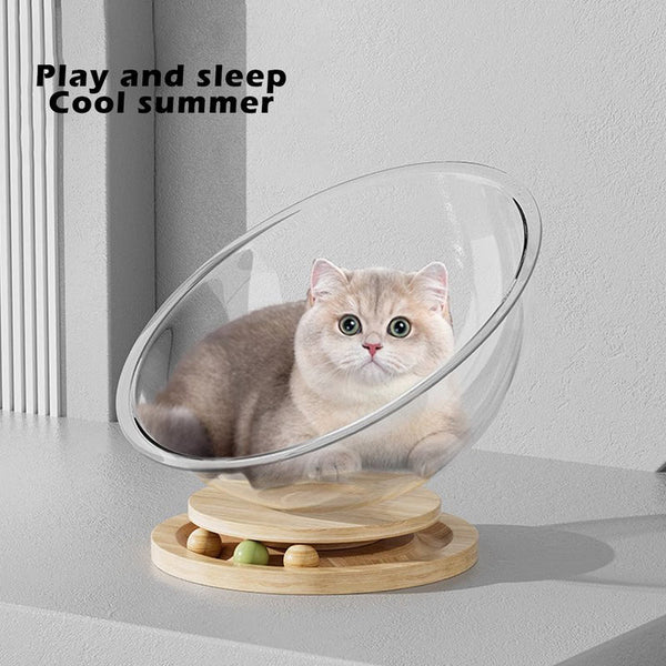Space Capsule Cat Bed Transparnt Cat House